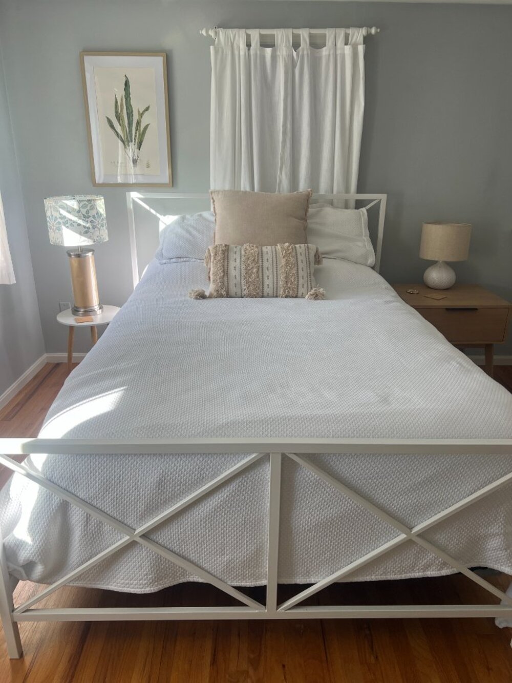 Cotton bedspread and sham set, oversized Queen, diamond quilted pattern